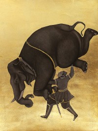 Shamsuddin Tanwri, 22 x 29 Inch, Graphite Gold and Silver Leaf on Paper, Figurative Painting, AC-SUT-040
